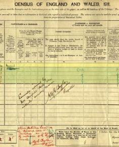 Fairfield family 1911 spoiled census form