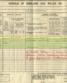 Doris Mary Bartrum 1911 spoiled census form