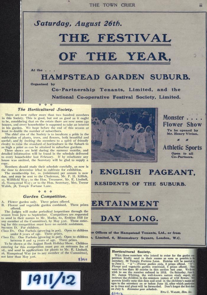 1911/12 Festival of the Year