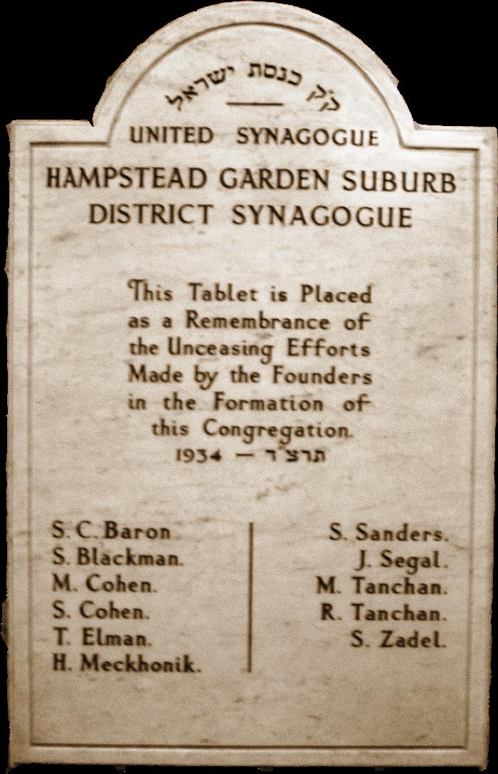 Synagogue Rememberance Tablet for Founders