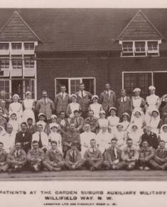 Staff and Patients at Garden Suburb Auxiliary Military Hospital