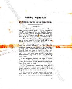 Draft Building Regulations 1909 - Henrietta Barnett Notes