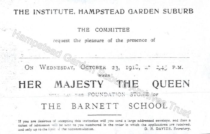 Invitation to Queen Mary Visit 1918