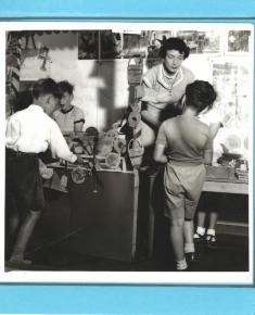 Soft toy making class labelled 1955