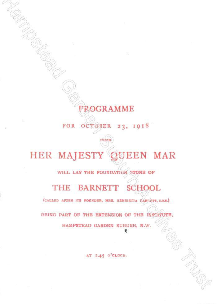 Queen Mary 1918 Visit Programme