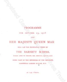 Queen Mary 1918 Visit Programme