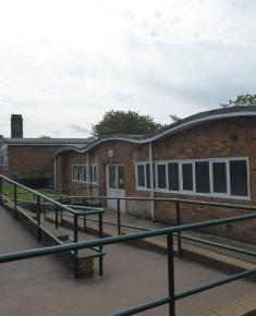 Junior school entrance showing access ramp