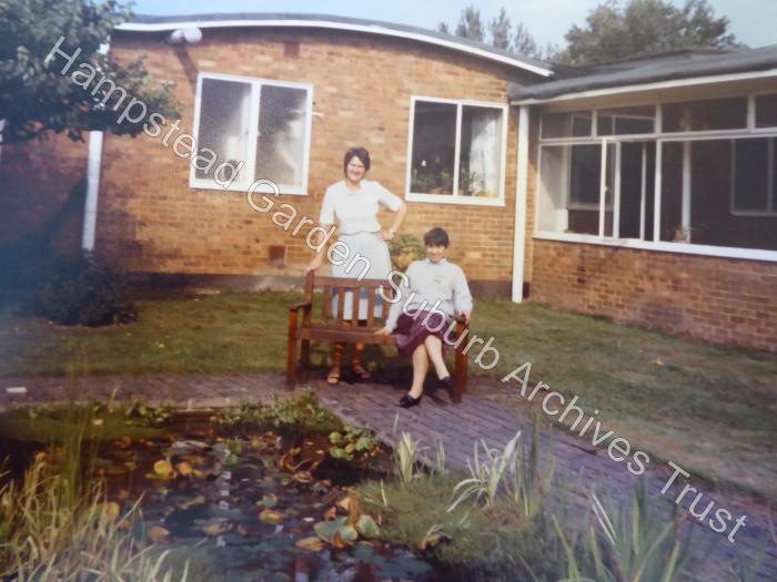 Miss Miller, Headteacher, and Mrs Joyce Seery, Welfare Officer, by School pond October 1983