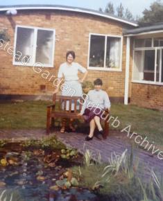 Miss Miller, Headteacher, and Mrs Joyce Seery, Welfare Officer, by School pond October 1983