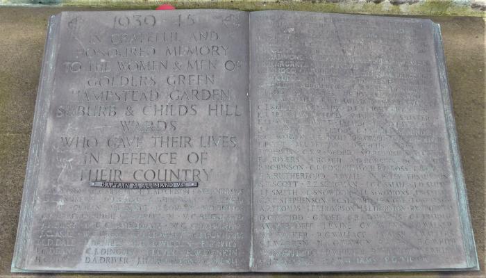 Detail of the open Book of Names of the Fallen