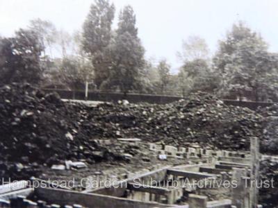 Air raid shelters and earthworks