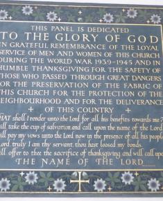 Memorial panels in the Free Church