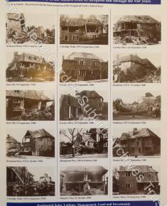 Godfrey &amp; Barr 1997 sales brochure showing Suburb houses bombed during WW2