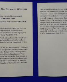 Free Church Memorial display for The Fallen in WW2 - The Free Church War Memorial 1939-1945