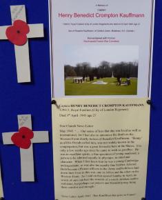 Free Church Memorial display for The Fallen in WW2 - Henry Benedict Crompton Kauffmann