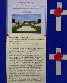 Free Church Memorial display for The Fallen in WW2 - Norman McLeod