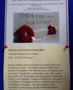 Free Church Memorial display for The Fallen in WW2 - Douglas Llewellyn Hughes