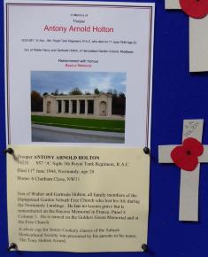 Free Church Memorial display for The Fallen in WW2 - Antony Arnold Holton