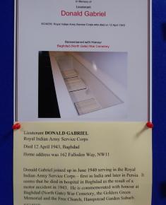 Free Church Memorial display for The Fallen in WW2 - Donald Gabriel