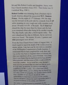 Free Church Memorial display for The Fallen in WW2 - Robert Lockie bio