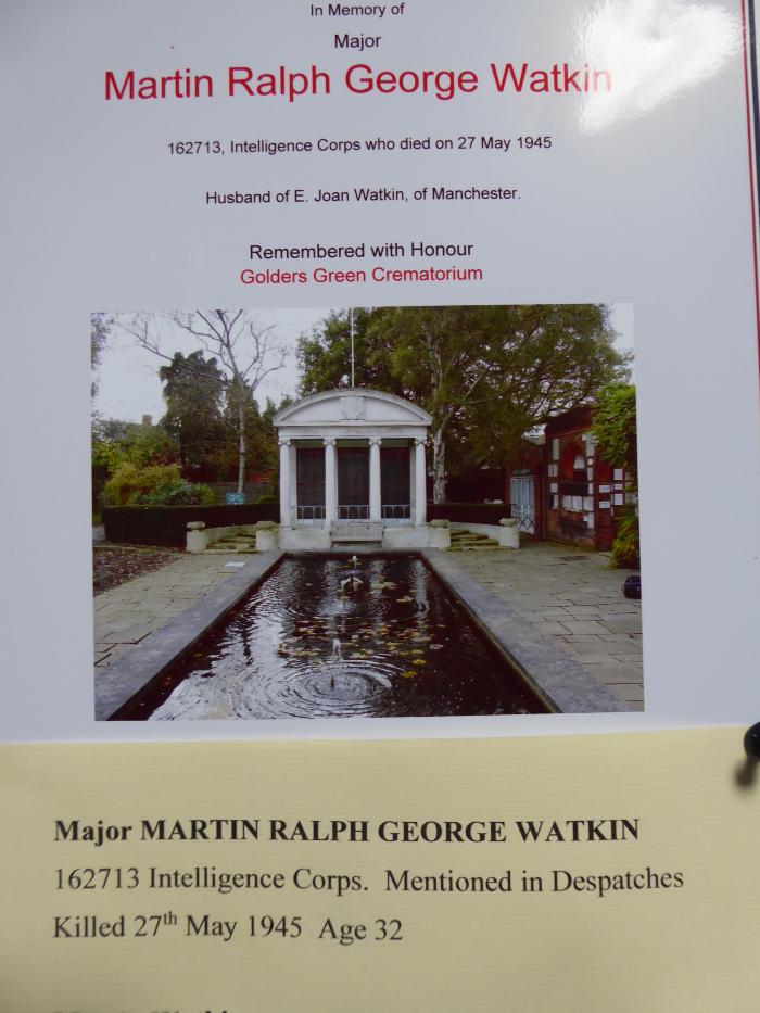 Free Church Memorial display for The Fallen in WW2 - Martin Ralph George Watkin