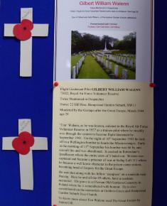 Free Church Memorial display for The Fallen in WW2 - Gilbert William Walenn