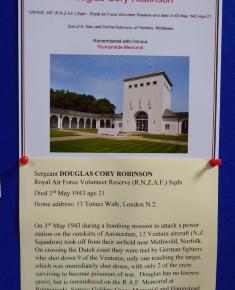 Free Church Memorial display for The Fallen in WW2 - Douglas Cory Robinson