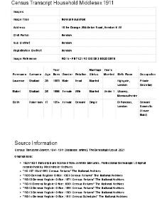 Census 1911 - 18 Middleton Road