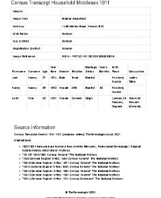 Census 1911 - 14 Middleton Road