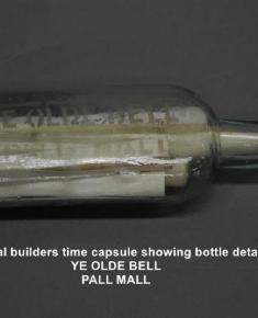Builders original time capsule - details on bottle