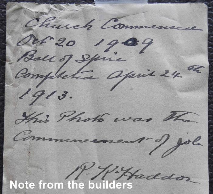 Note from the builders time capsule