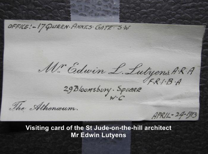 Mr Edwin Lutyens' visiting card