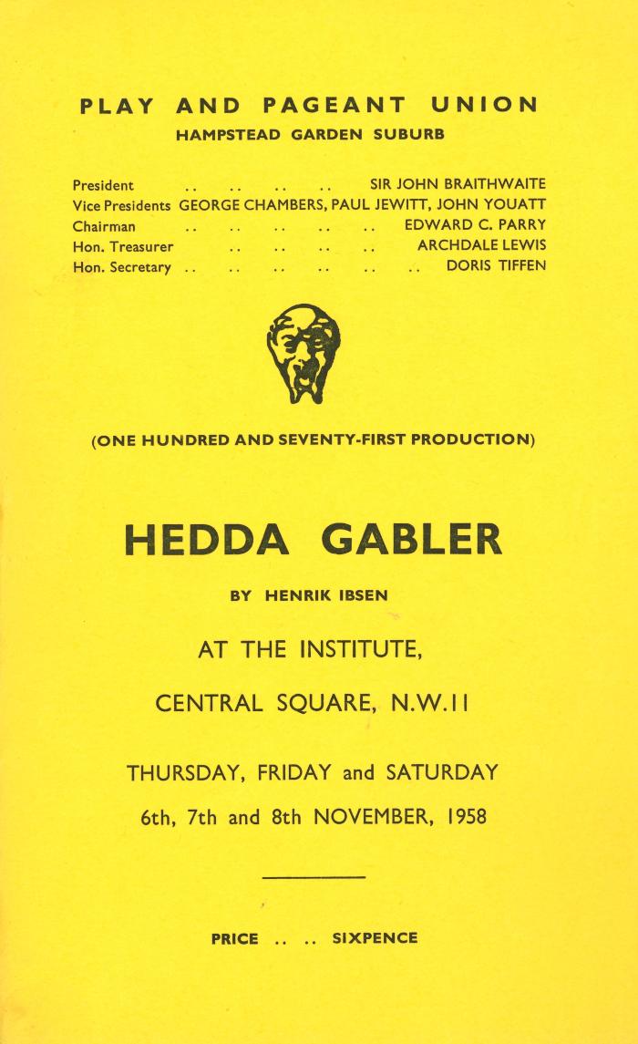 Hedda Gabler - Programme and Review 1958