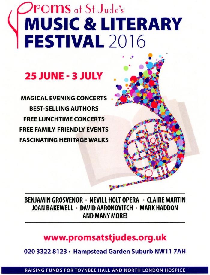 2016 General poster for the Proms at St Jude's