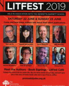 2019 LitFest poster for the Proms at St Jude's