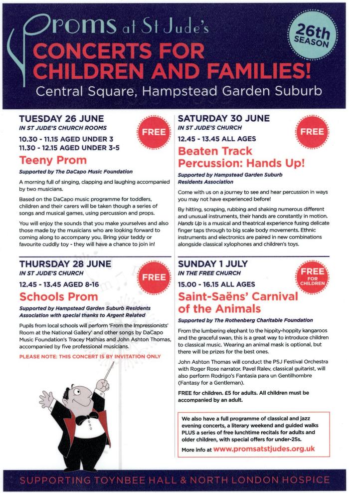 2018 Children's poster for the Proms at St Jude's