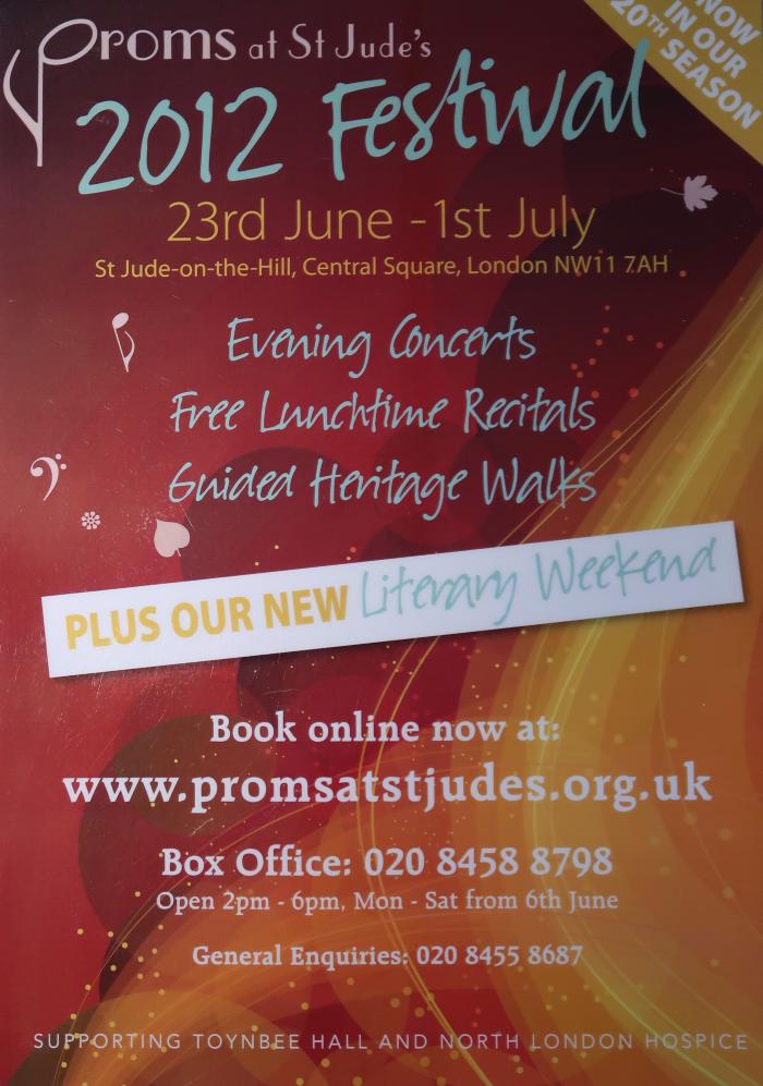 2012 General poster for the Proms at St Jude's
