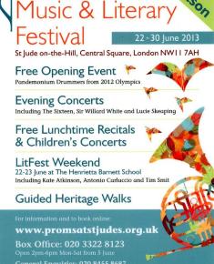 2013 General poster for the Proms at St Jude's