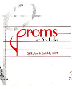 1993 Concert programme for the Proms at St Jude's