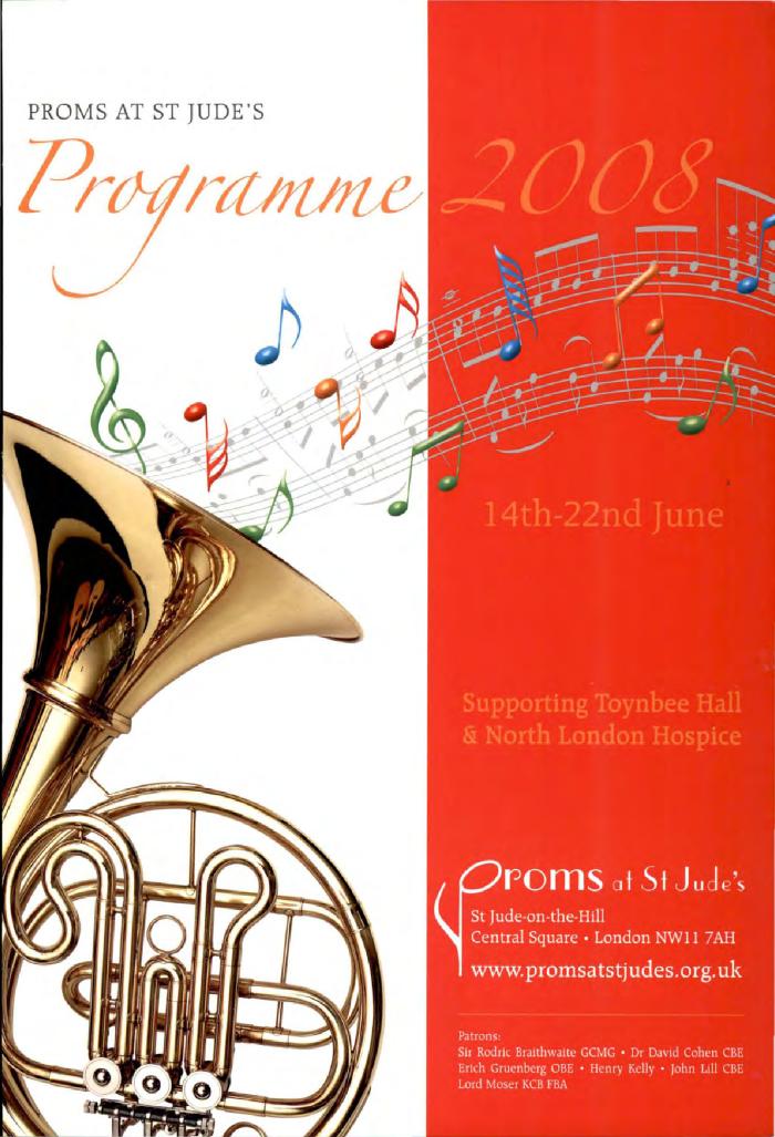 2008 Concert programme for the Proms at St Jude's
