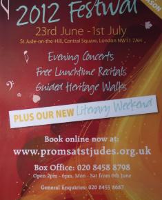 2012 General poster for the Proms at St Jude's