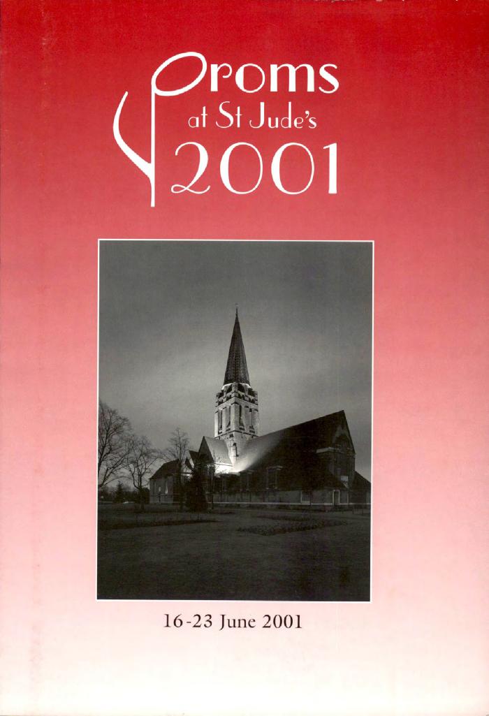 2001 Concert programme for the Proms at St Jude's