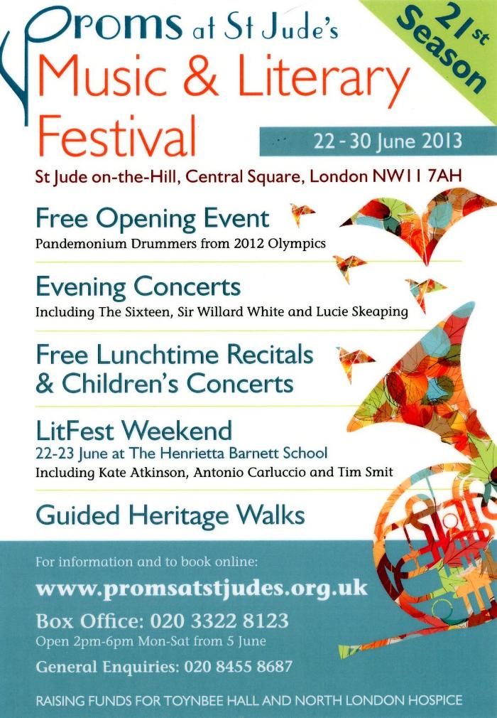 2013 General poster for the Proms at St Jude's