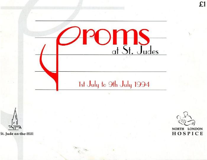 1994 Concert programme for the Proms at St Jude's