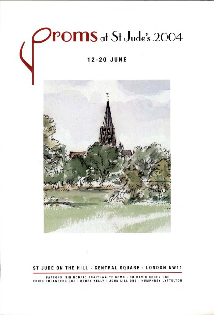 2004 Concert programme for the Proms at St Jude's