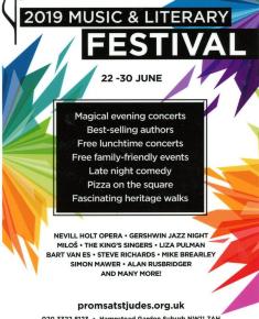 2019 General poster for the Proms at St Jude's
