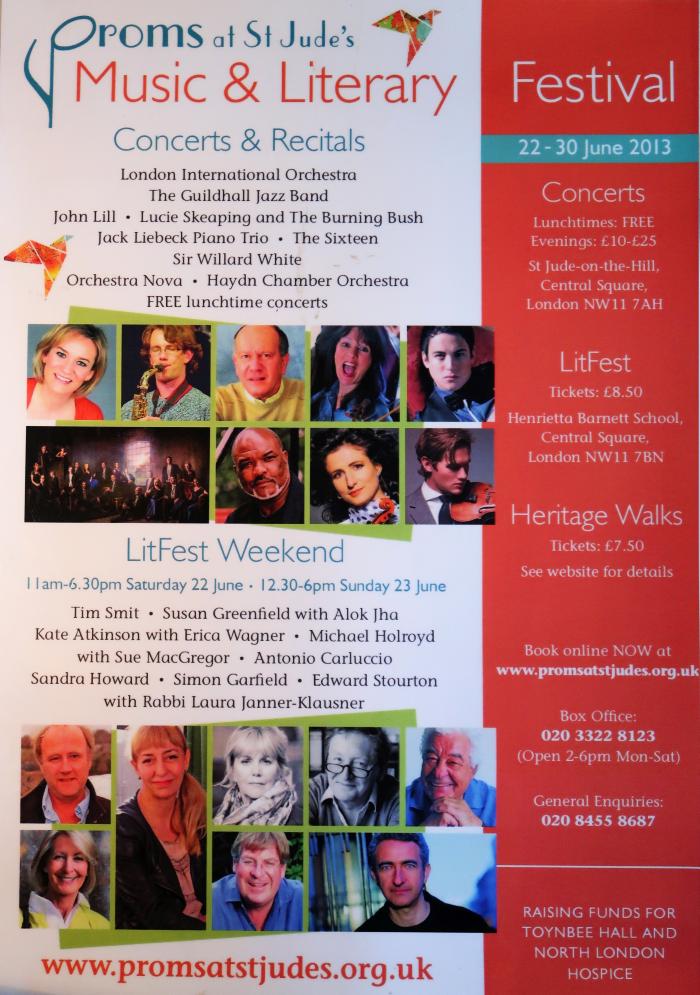 2013 General poster for the Proms at St Jude's with photographs