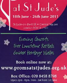 2011 General poster for the Proms at St Jude's