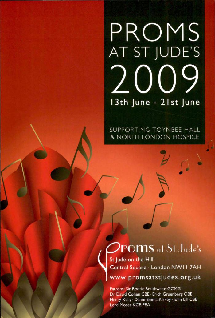 2009 Concert programme for the Proms at St Jude's