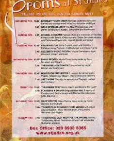 2005 Concert list poster for the Proms at St Jude's